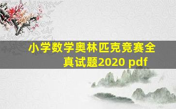 小学数学奥林匹克竞赛全真试题2020 pdf